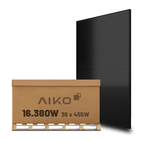 37x Aiko 500Wp Glas Glas Gen2 N-Type ABC Full Black - Zonnepaneel - Solarkopen.nl